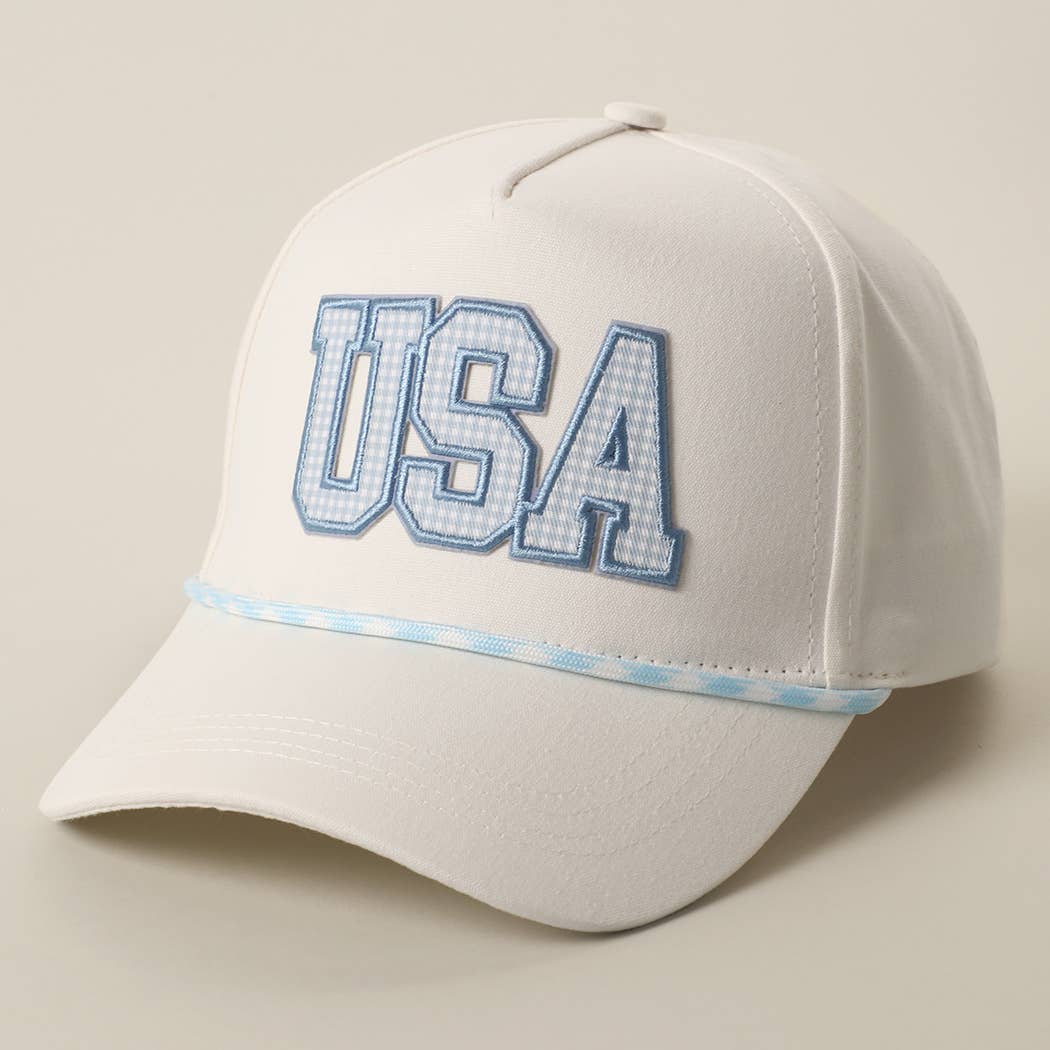 USA Gingham Rope Trucker Hat 🇺🇸
