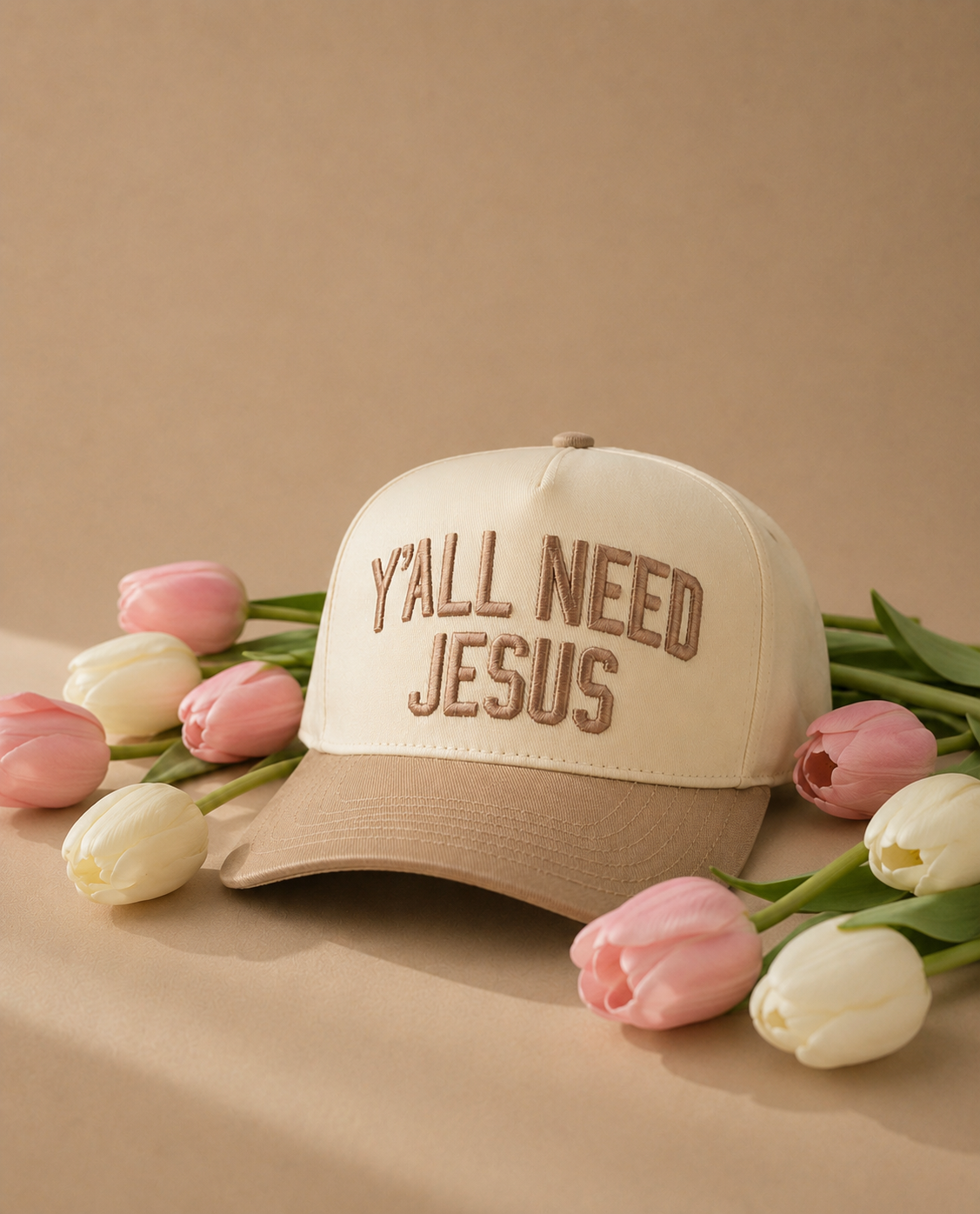 Y'ALL NEED JESUS Two Tone Trucker Hat