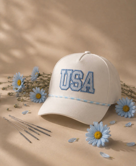 USA Gingham Rope Trucker Hat 🇺🇸