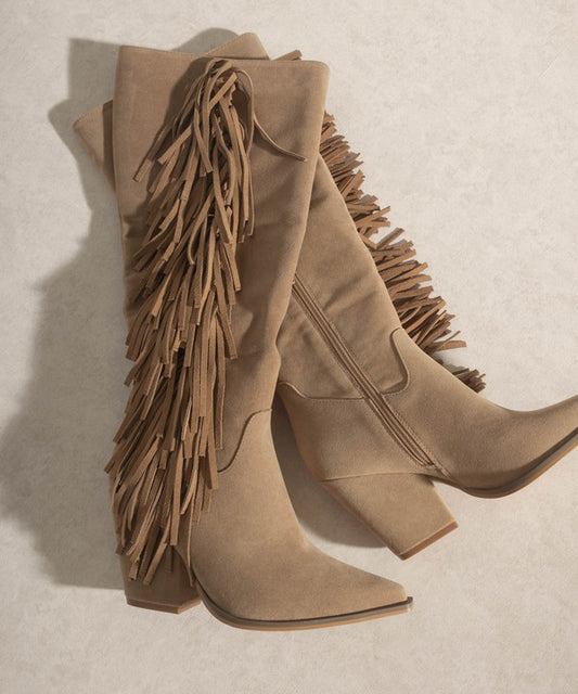 Way Out West Knee-High Fringe Boots