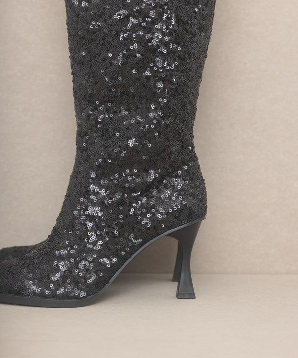 Jewel - Knee High Sequin Boots