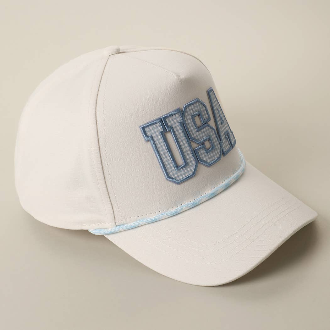 USA Gingham Rope Trucker Hat 🇺🇸