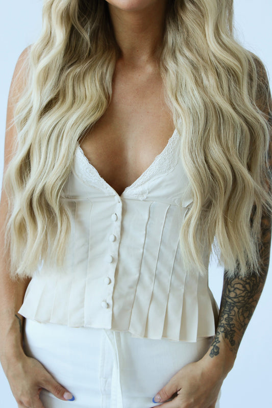 The Rosalie Champagne Chiffon Top