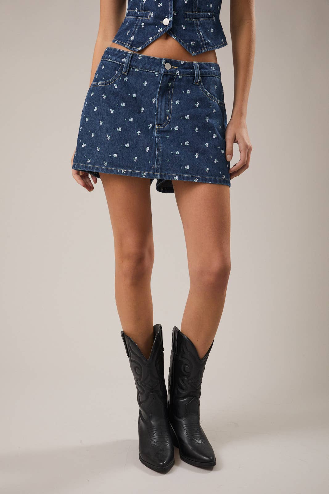 Sweet Daisy Denim Skort