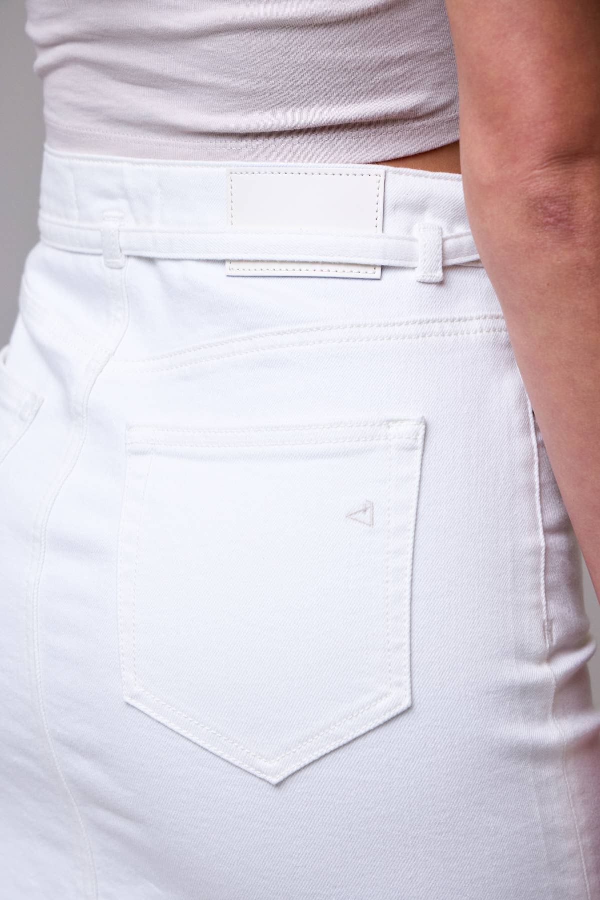 Pearl Wash Tie Waist Mini Skirt