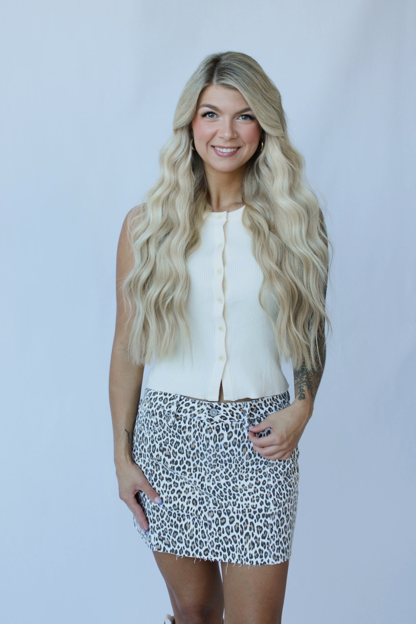 Coming Soon! The Peyton White Cheetah Mini Skirt