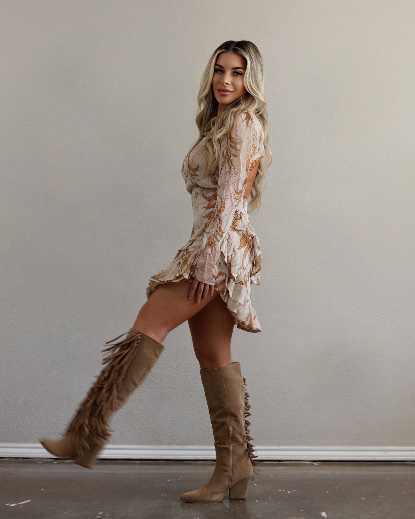 Way Out West Knee-High Fringe Boots