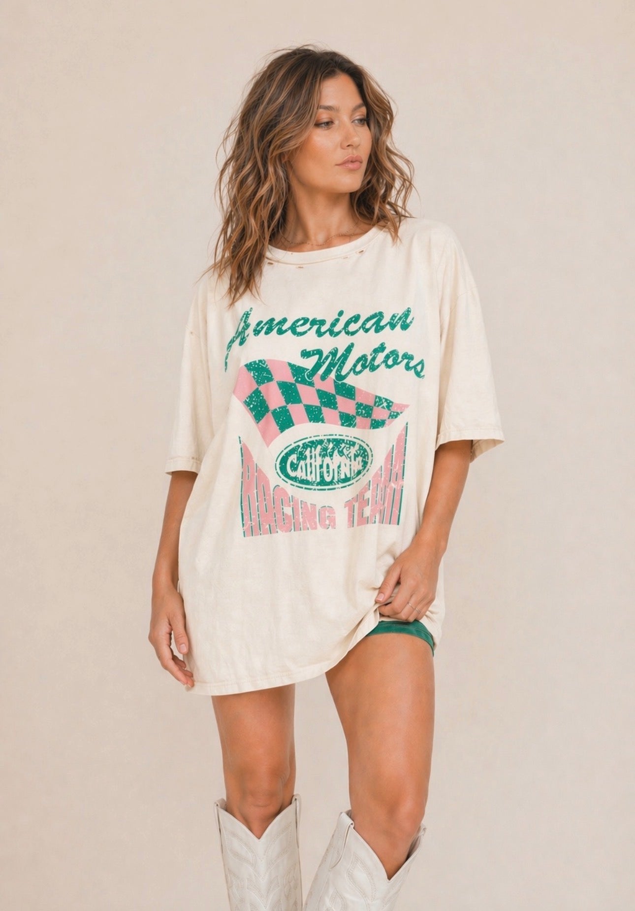 Racing Team Oversized Graphic Tee
