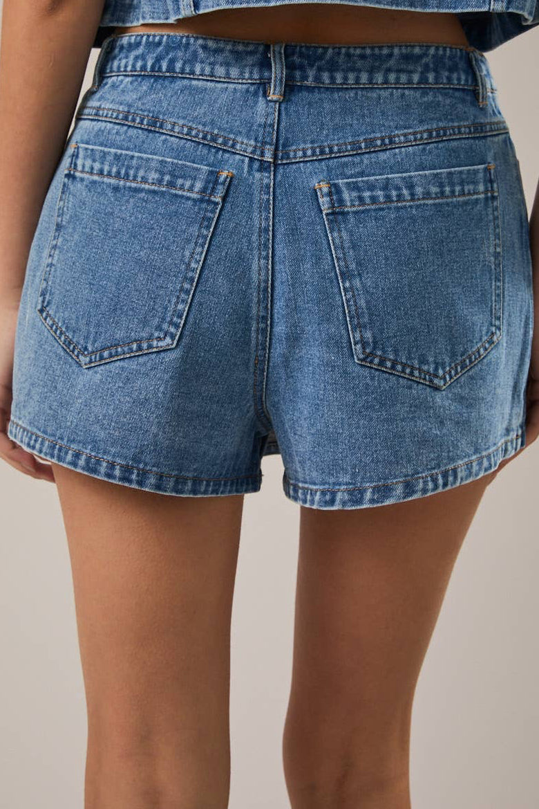 The Harlow Wrap Denim Skort 🤎