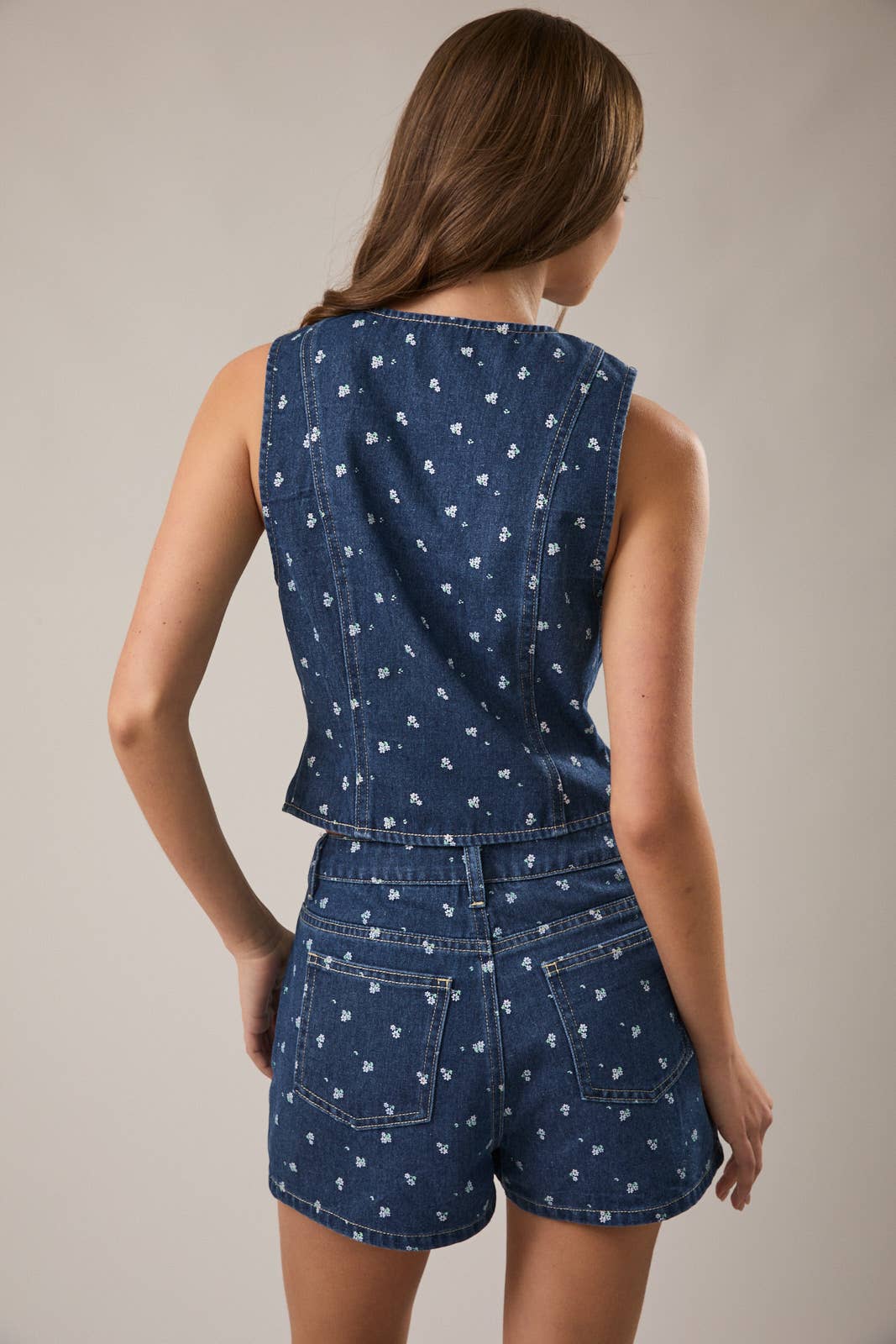 Sweet Daisy Denim Vest