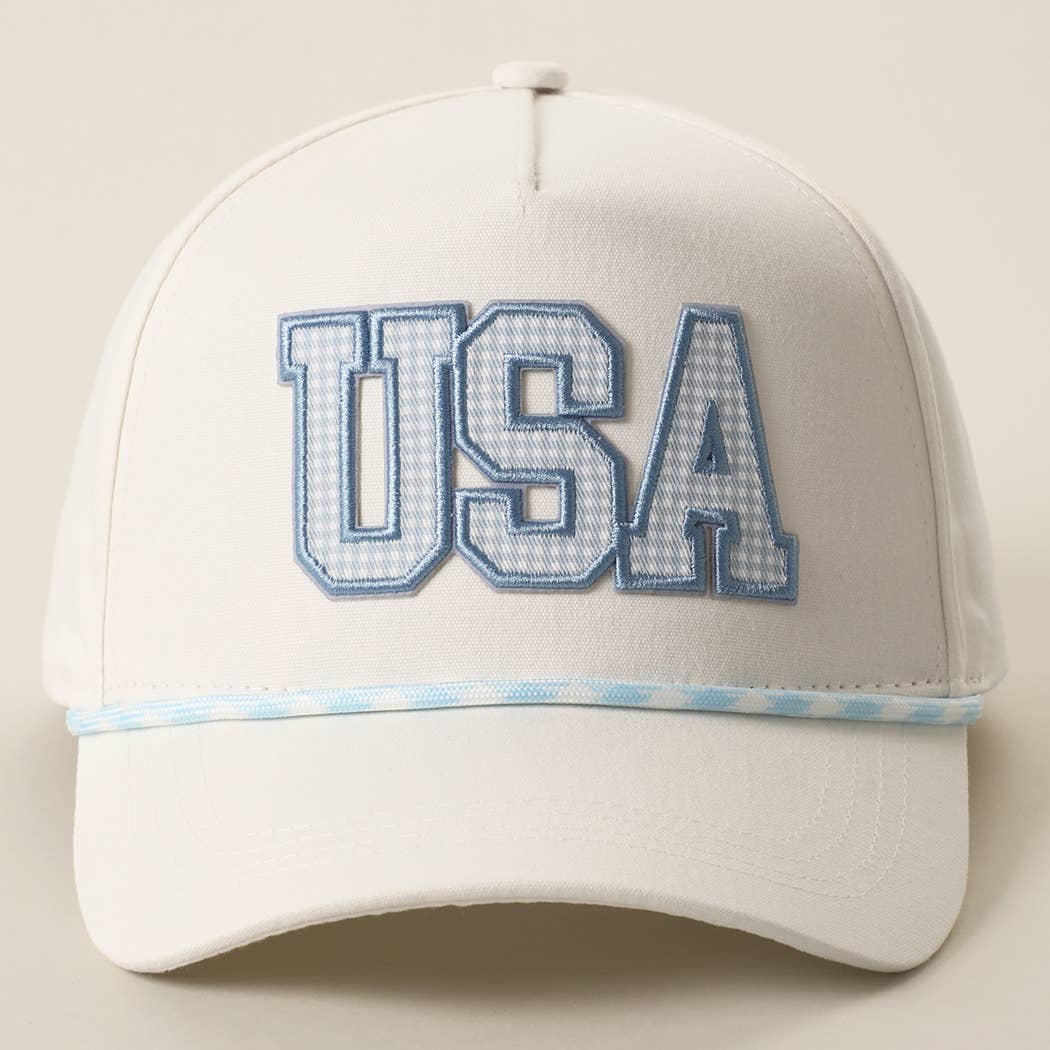 USA Gingham Rope Trucker Hat 🇺🇸